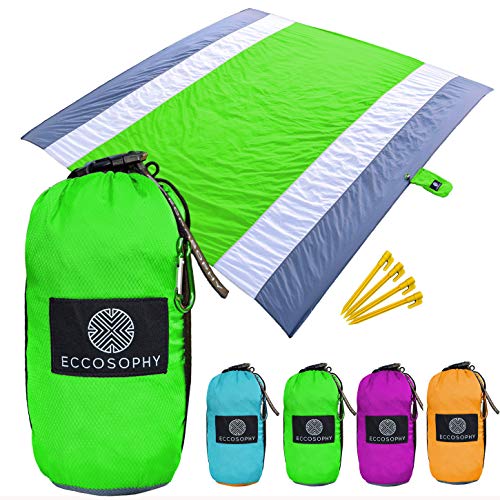 ECCOSOPHY Sandproof Beach Blanket Oversized Sand Free Beach Mat 9'x10