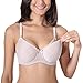 Gratlin Women's Underwire Nursing Bra Support Lightly Padded Breastfeeding Maternity Push Up Bras Beige 34C