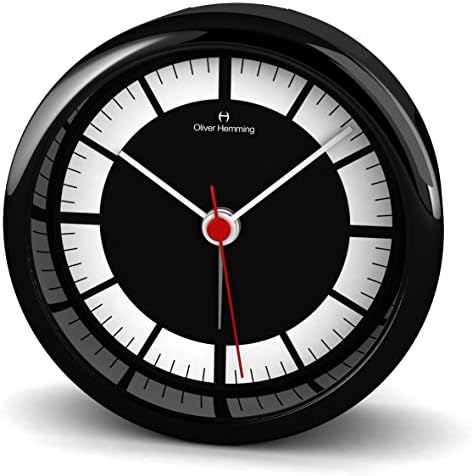 Oliver Hemming Black Acrylic Minimalist Compact Alarm Clock