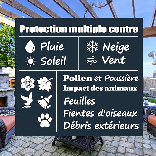F&J Outdoors Garden Sofa Cover 208 x 99 x 66/91 cm, Beige, Waterproof 600D | Beige large size for 3-4 seater sofa; protects from rain, sun, dust and outdoor storage