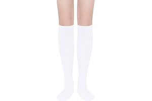 DOOVID Casual Knee High Socks for Women Tube Socks Elasticity Athletic Socks Thin Stripe Knee High Stockings