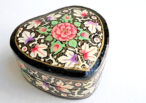 Valentine Red Heart Gift Box/ Keepsake box/ Valentine Gift for her , Jewelry box , Decorative Red Box - Paper Mache Red Heart Trinket Jewellery Box - Love Box