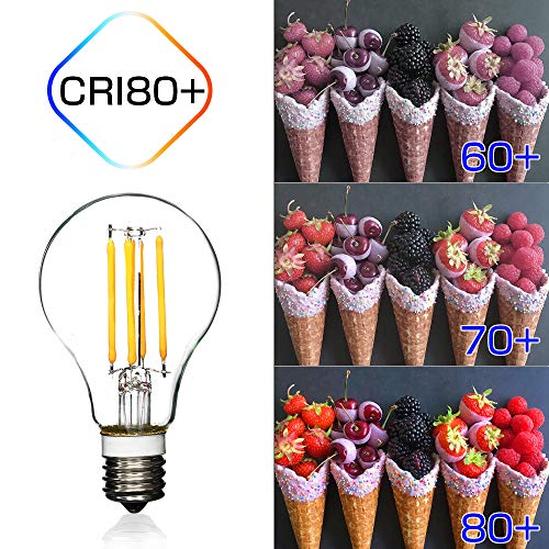 Zorykn E17 Base Filament Dimmable Edison LED Bulb(6 Pack),4W 350LM 40W