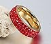 VNOX Womens Stainless Steel Cubic Zirconia Eternity Ring for Wedding Promise Engagement,Gold Plated,Size 6