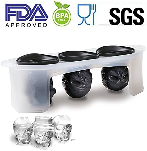 Sanskriti Premium Products Tovolo Silicon Skull Ice Tray Mold ,Bpa Free(Set of 3)