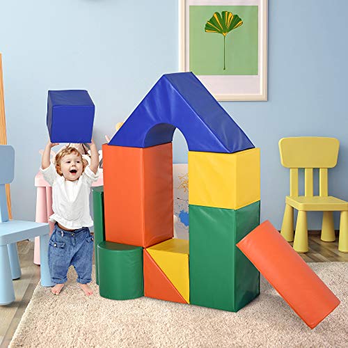 Soozier 11 Piece Soft Play Blocks Soft Foam Toy Building and Stacking
