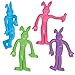 Smiling Bendy Bunnies Figurine - 3 x 1 1/2 - Assorted Colors - Pack of 8