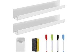 SYKUIHSG 2Pcs Magnetic Book Shelf, Whiteboard Magnetic Bookshelf, Acrylic Floating Book Shelves for Bedroom Living Room Bathr