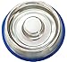 Mr. Peanut's Stainless Steel Interactive Slow Feed Dog Bowl with a Blue Silicone Base, Fun Healthy Bloat Stop Feeder (Medium)