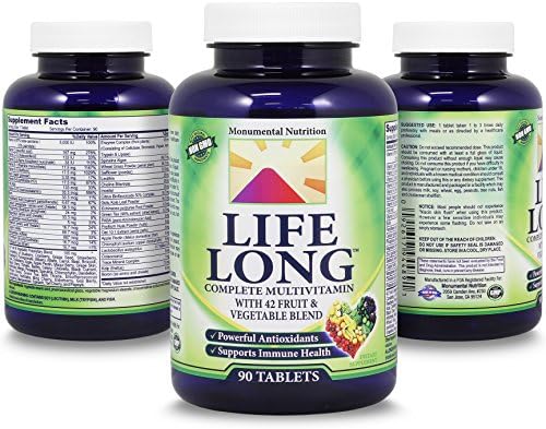 Lifelong Complete Multivitamin, 90 count, Antioxidants &amp; Immunity Boosters, 42 Non-GMO Fruits &amp; Vegetables, Essential Minerals, Plant Enzymes &amp; Probiotics, Proprietary Blend