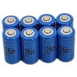 8X 16340 Battery New for 3.7v Li-ion Top Button Rechargeable CR123A RCR123A LR123A LC16340 IMR16340 BRC16340 LED Torch Flashlight Laser Pointer Pen