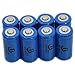 8X 16340 Battery New for 3.7v Li-ion Top Button Rechargeable CR123A RCR123A LR123A LC16340 IMR16340 BRC16340 LED Torch Flashlight Laser Pointer Pen