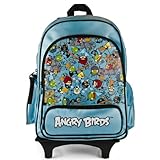 Angry Birds Rolling Backpack with Shoulder Straps + SumacLife TM Wristband