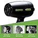 Professional Folding Blow Dryer for Travel 1300 to 1500W Negative Ion Hair Dryer Dual Voltage Lightweight,Mini 9x10 Inch Size (Black), Mothers Day Gifts for Women,Green(Not Include Cool Shot Button)