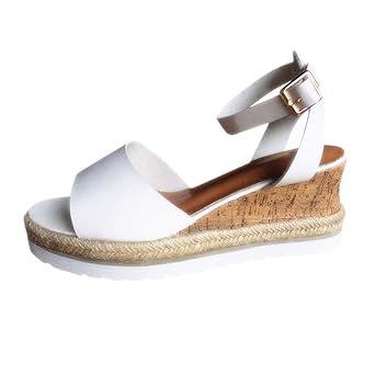 Sommer Sandalen, Damen Offene Absatz Sandaletten Mode Römersandalen Party Espadrille Strand Schuhe Sommerschuhe Bluelucon