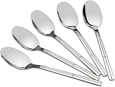 Saedy Stainless Steel Dessert Spoons, 6.7 Inches, 12 Piece Small Spoons for Dessert