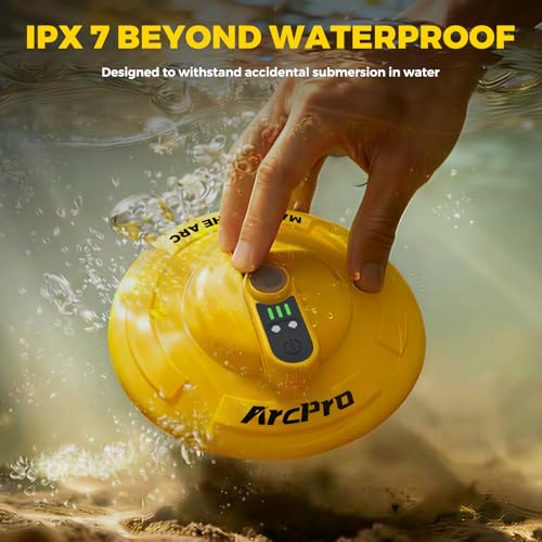 Arcpro Floating & Rechargeable Bait Bucket Aerator, IPX7 Waterproof with Magnetic Charging, Ultra-Quiet Bubbler for Live Minnows, Portable Aerator for Fishing