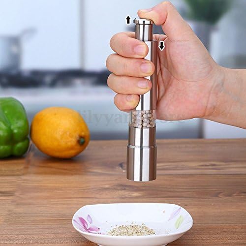 Stainless Steel Thumb Press Salt Or Pepper Grinder , Spring Action, Never Rust (1 Pc Only)