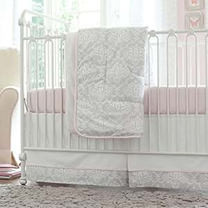 Amazon.com : Carousel Designs Pink and Gray Damask Three ...