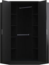 Reflect 2 Piece Wardrobe Bundle | 2 Door Corner & Plain | Black Gloss view 7
