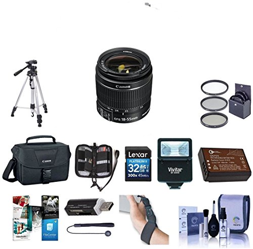 Canon-EOS-Rebel-T6-DSLR-Digital-Camera-with-EF-S-18-55mm-f35-56-IS-II-Lens-Lexar-SD-32GB-MemoryCard-58mm-UV-Filter-Kit-Tripod-Creative-Suite-Software-Deluxe-Accessory-Kit