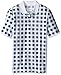 Lacoste Men's Golf Performance Short Sleeve Superlight Gingham Print Polo Shirt, White/Navy Blue, 7