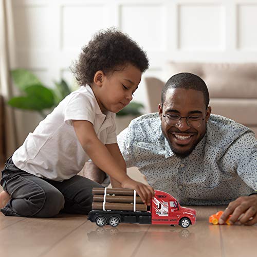 Liberty Imports RC Remote Control Big Rig Logging Semi Truck Transport