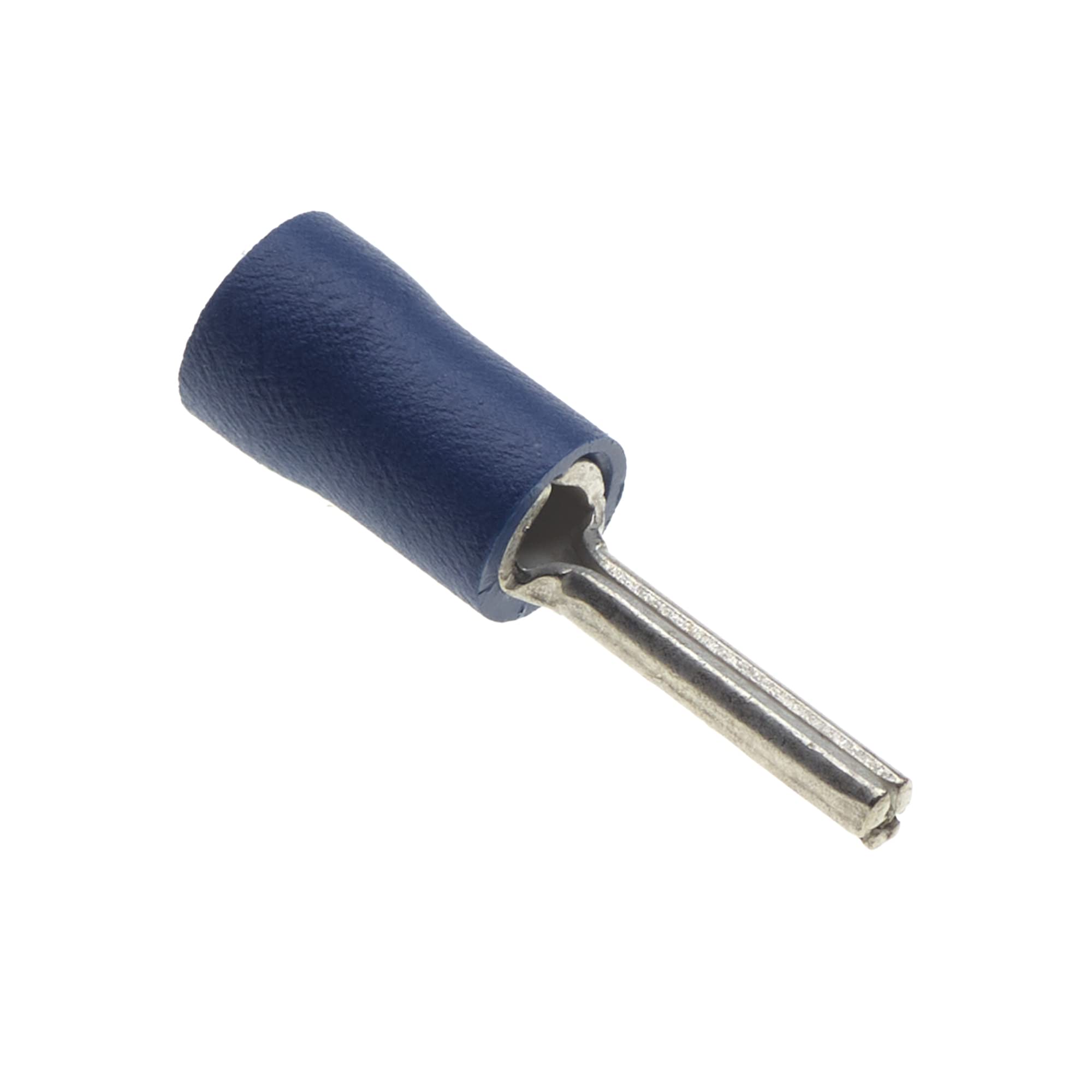 Crimp Pin Terminals, Pack Of 100 - Blue, 6.35mm, 16A - Vinyl Insulated Terminal Wire Ferrules Copper Connectors, Cord Cable End