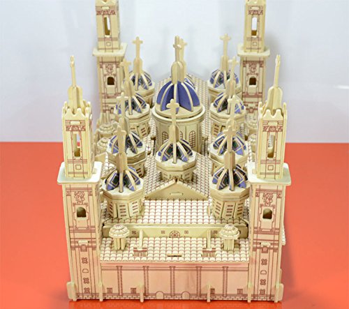 NWFashion 17" Wooden Dream Dollhouse DIY Kits Miniature Doll House (Basilica del Pilar) - Image 4