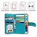 xhorizon Premium Leather Folio Case [Wallet Function] [Magnetic Detachable] Fashion Wristlet Lanyard Hand Strap Purse Multiple Card Slots Cash Compartment Pocket for Samsung Galaxy S6 Edge