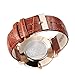 Kezzi Men's K738 Casual Classic Quartz Wrist Dress Watch Ultra Thin Light Brown Leather