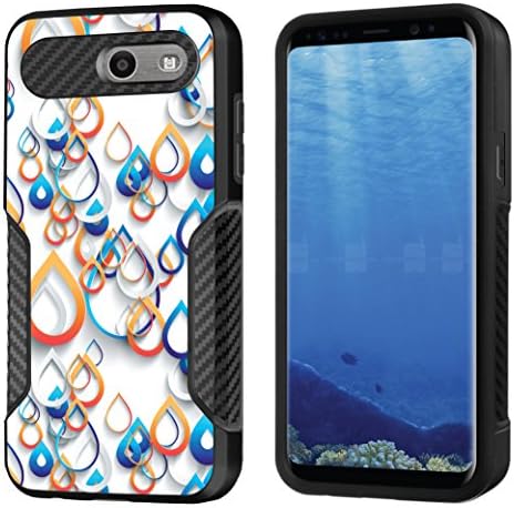 Galaxy J327 Case, CASECREATOR[TM] For Galaxy J3 Emerge/ J3 Prime/ J3 Eclipse/ J3 Mission/ J3 Luna Pro/ Amp Prime 2/ Express Prime 2/ J3 (2017) J327~2HYC HYBRID Case Black Black-Water Droplets