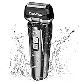 INSMART Electric Shaver for men, Waterproof Wet/Dry USB Quick Rechargeable Cordless Electric Razor with Led Display, Travel Lock & Pop Up Trimmer-Black
