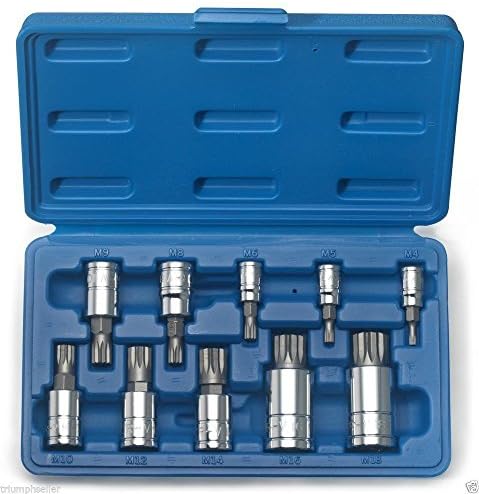 10pc XZN 12 Point MM Triple Square Spline Bit Socket Set Tamper Proof New Case