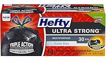 Hefty Ultra Strong Large Trash Bags (Multipurpose, Drawstring, 30 Gallon, 14 Count) - Packaging May Vary