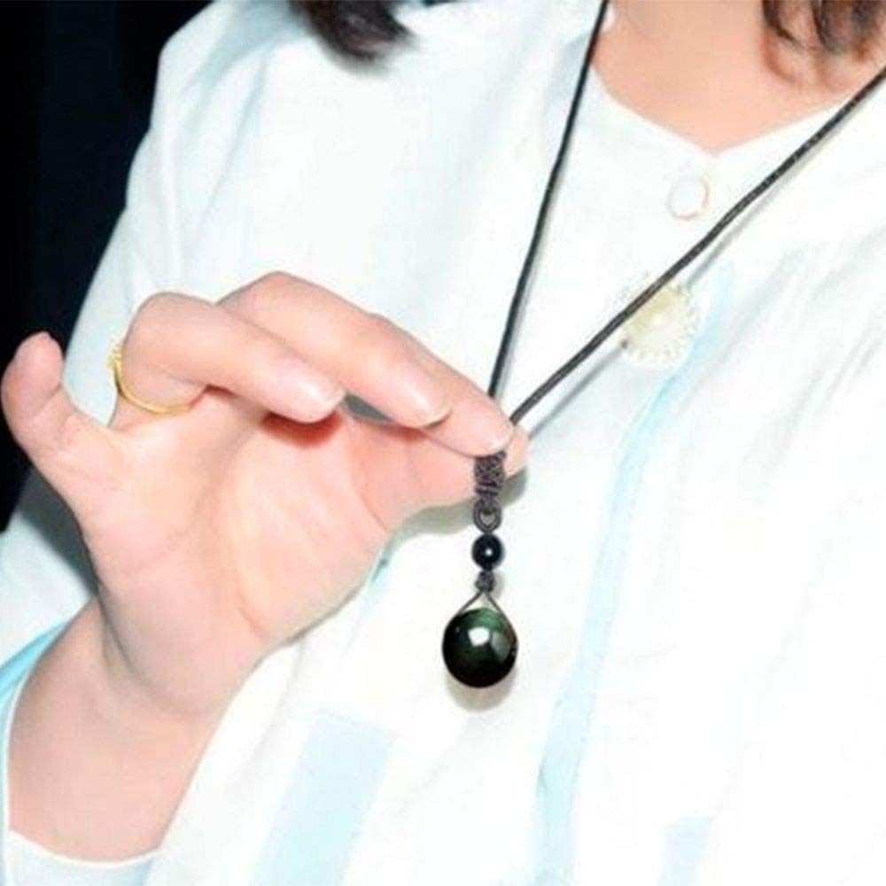 DODO Black Obsidian Necklace Rainbow 