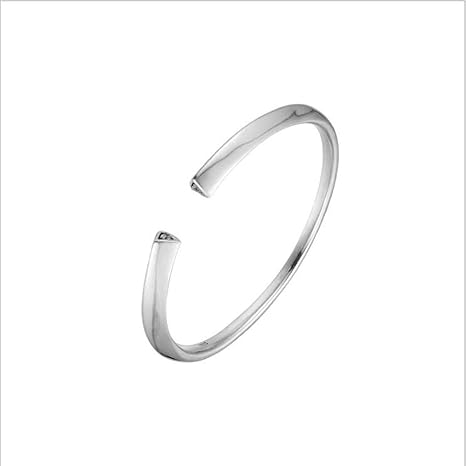 Amazon Co Jp 925スターリングシルバーオープンバングルスムーズバングル カフバングル 手作りバングル シンプルなパーソナリティバングル ソリッドバングル ホーム キッチン