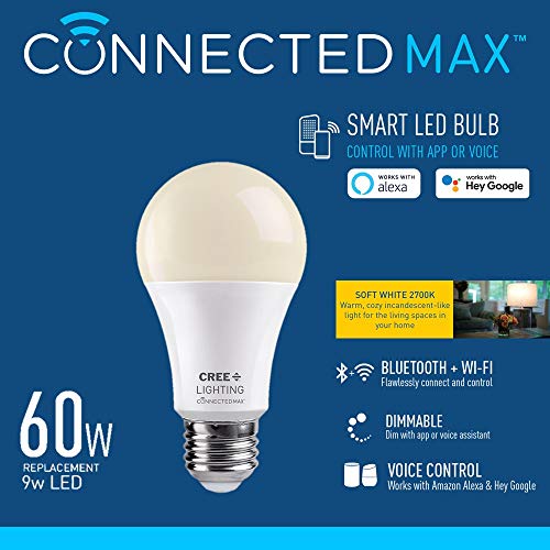 Cree Lighting Connected Max Smart LED Bulb A19 60W Dimmable Soft White 2700K, Works with Alexa and Google Home, No Hub… - Image 2