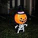 Joiedomi Halloween 5 FT Inflatable Pumpkin Skeleton with a Witch Hat with Build-in LEDs Blow Up Inflatables for Halloween Party Indoor, Outdoor, Yard, Garden, Lawn Decorations