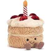 Jellycat Fun Birthday Cake - L: 12 cm x W: 12 cm x H: 16 cm