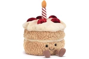 Jellycat Fun Birthday Cake - L: 12 cm x W: 12 cm x H: 16 cm