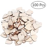 Pixnor 100pcs 20mm Wood Slices Tree Log Discs Rustic Wedding Ornaments