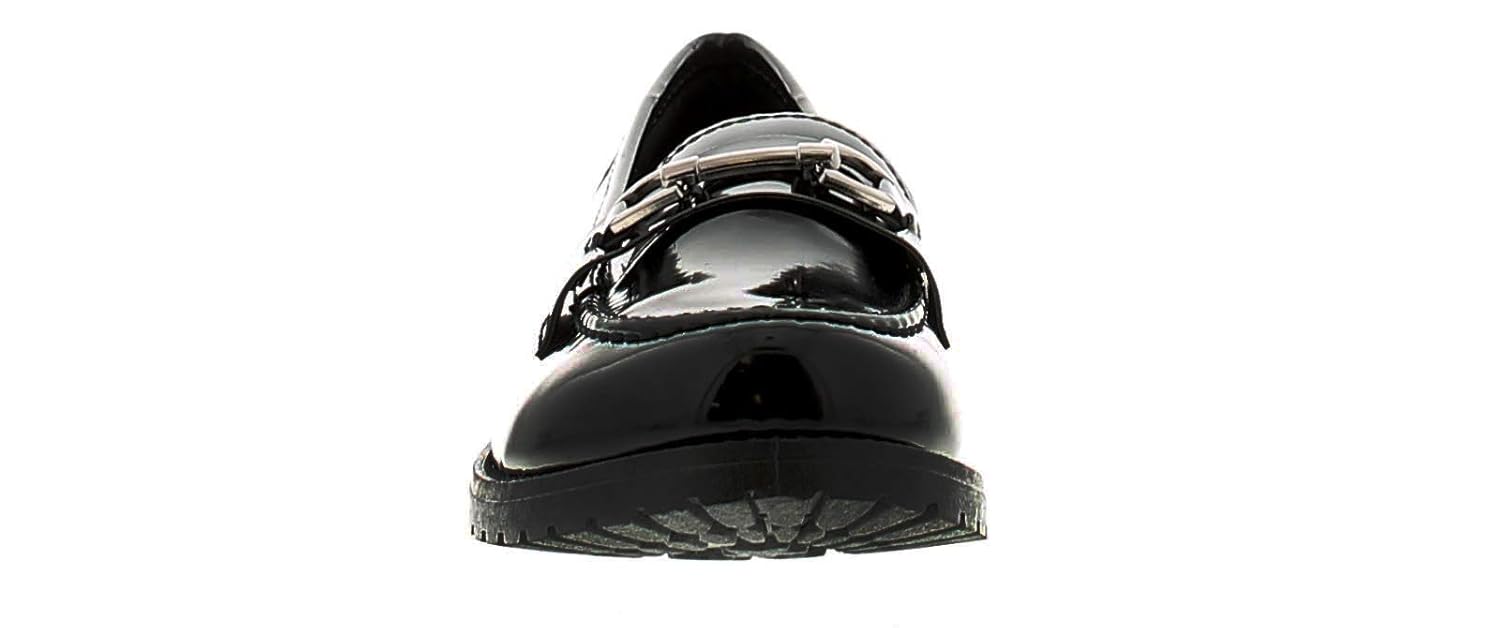 girls black patent school shoes