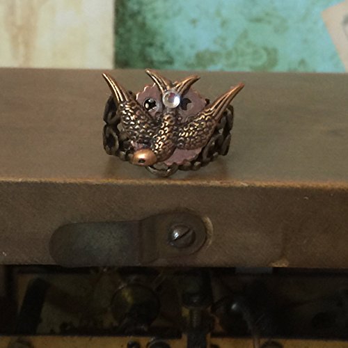 Steampunk antique brass ring, gears and watch parts ring, steampunk art, fits all sizes, reclaimed vintage, up cycled jewelry