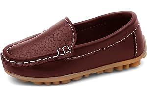 QIETION Toddler Little Kid Boys Girls Soft Slip On Loafers Dress Flat Shoes