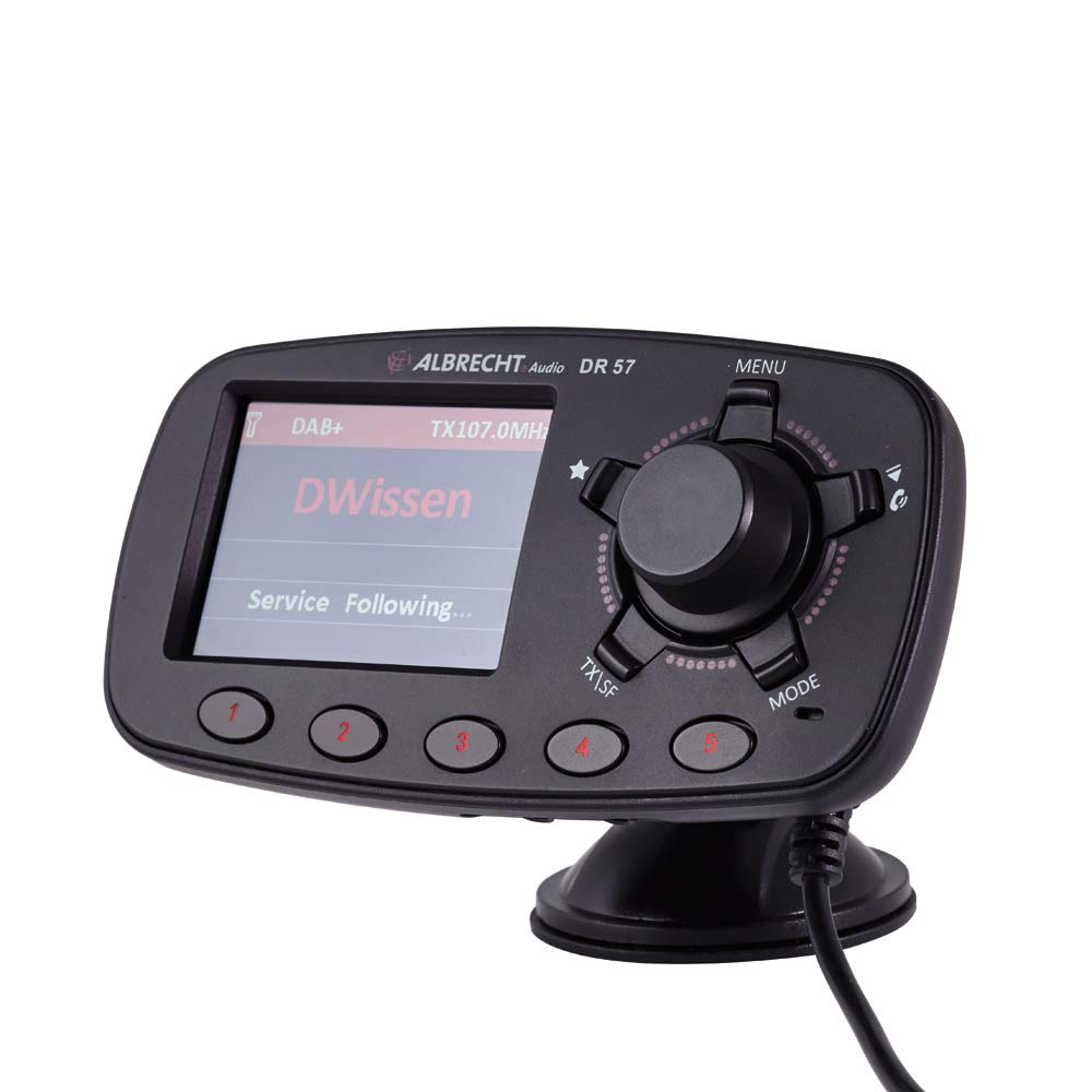 Albrecht DR 57 DAB+ Car Radio Adapter for Wireless Upgrading of Car Radios, DAB+ & Music Streaming with Hands-Free Function, 27257, Black