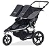 BOB Revolution Flex Duallie 2.0 Jogging Stroller - Up to 100 Pounds - UPF 50+ Canopy - Adjustable Handlebar, Black