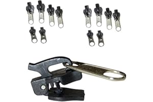 GOPKUNIW 6Pcs Black Universal Instant Fix Zipper Repair Kit - Replacement Slider Rescue Zippers for Repairing Coats Jacket - Zippers Seam Ripper Zipper Repair Kit Durable and Nice