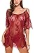 Avidlove Women Chemises Lace Smock Lingerie Mini Babydoll Boudoir Lingeries(Dark Red,M)