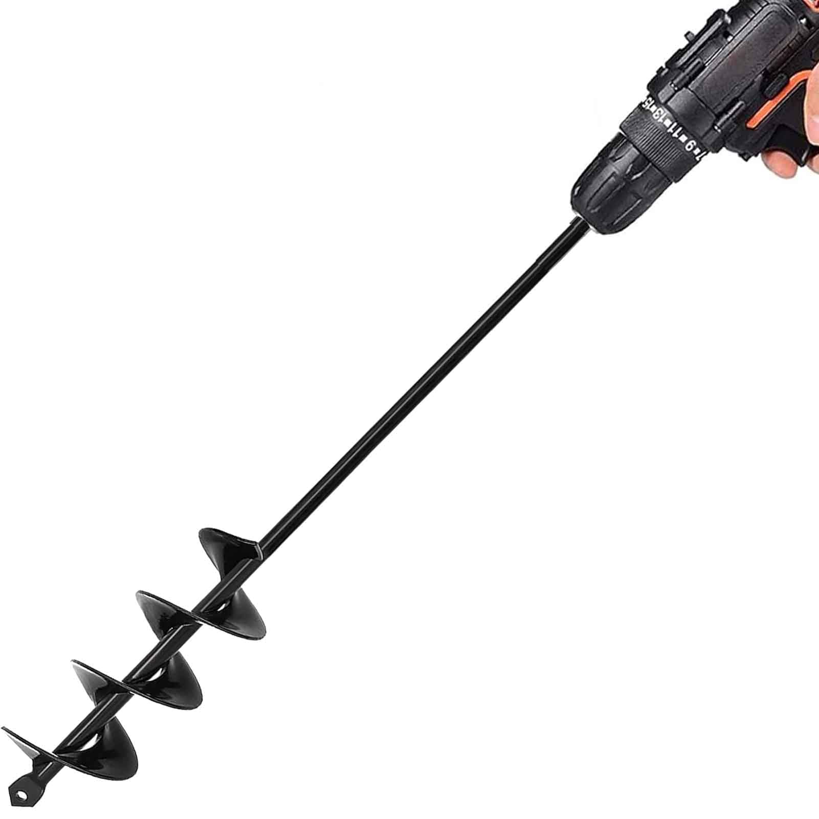 Photo 1 of TCBWFY Auger Drill Bit 2x14.6inch Garden Plant Flower Bulb Auger Rapid Planter Bulb & Bedding Plant Auger for 3/8" Hex Drive Earth Drill Fence Post Umbrella Hole Digger